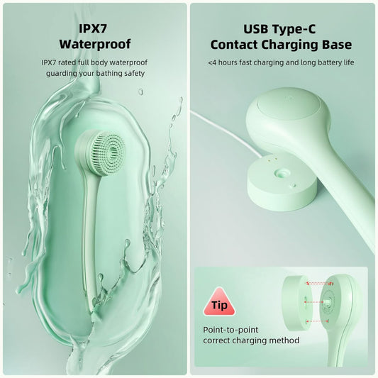 Electric Body Brush for Back and Shower Scrubber